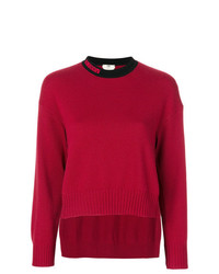 roter Pullover mit einem Rundhalsausschnitt von Fendi