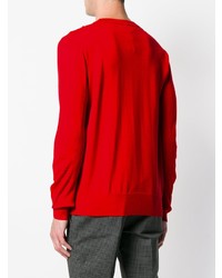 roter Pullover mit einem Rundhalsausschnitt von Burberry