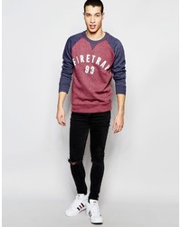 roter Pullover mit einem Rundhalsausschnitt von Firetrap