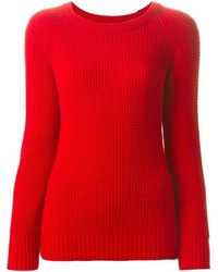 roter Pullover mit einem Rundhalsausschnitt von Forte Forte