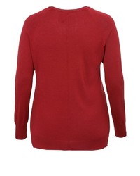 roter Pullover mit einem Rundhalsausschnitt von Frapp