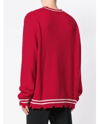 roter Pullover mit einem Rundhalsausschnitt von Riccardo Comi