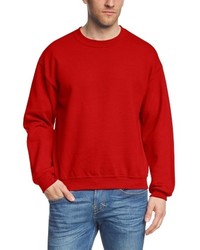 roter Pullover mit einem Rundhalsausschnitt von Gildan
