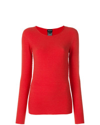 roter Pullover mit einem Rundhalsausschnitt von Giorgio Armani