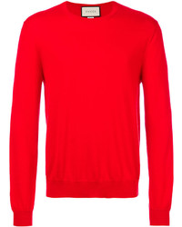 roter Pullover mit einem Rundhalsausschnitt von Gucci
