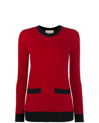 roter Pullover mit einem Rundhalsausschnitt von Gucci