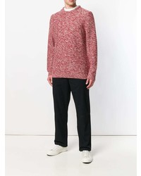 roter Pullover mit einem Rundhalsausschnitt von Folk
