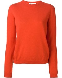 roter Pullover mit einem Rundhalsausschnitt von Jil Sander