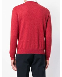 roter Pullover mit einem Rundhalsausschnitt von Barba