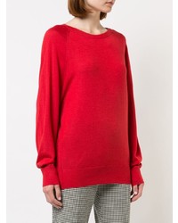 roter Pullover mit einem Rundhalsausschnitt von Michael Kors Collection