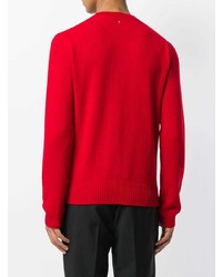 roter Pullover mit einem Rundhalsausschnitt von Valentino