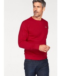 roter Pullover mit einem Rundhalsausschnitt von Lacoste
