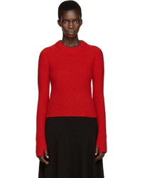 roter Pullover mit einem Rundhalsausschnitt von Lemaire