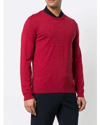 roter Pullover mit einem Rundhalsausschnitt von BOSS HUGO BOSS