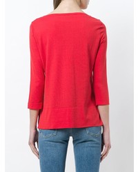 roter Pullover mit einem Rundhalsausschnitt von Snobby Sheep