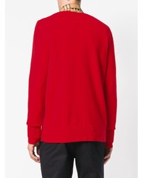 roter Pullover mit einem Rundhalsausschnitt von Burberry