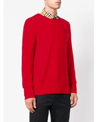 roter Pullover mit einem Rundhalsausschnitt von Burberry