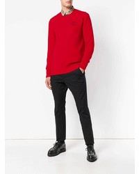 roter Pullover mit einem Rundhalsausschnitt von Burberry