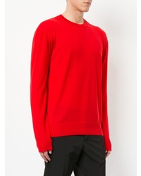 roter Pullover mit einem Rundhalsausschnitt von Calvin Klein 205W39nyc