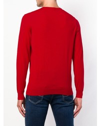 roter Pullover mit einem Rundhalsausschnitt von Drumohr