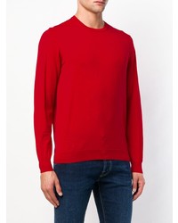 roter Pullover mit einem Rundhalsausschnitt von Drumohr