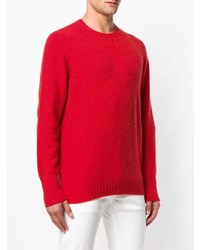 roter Pullover mit einem Rundhalsausschnitt von Drumohr