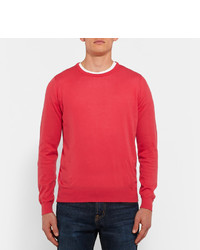 roter Pullover mit einem Rundhalsausschnitt von John Smedley