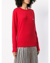 roter Pullover mit einem Rundhalsausschnitt von MAISON KITSUNE