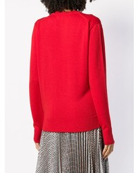 roter Pullover mit einem Rundhalsausschnitt von MAISON KITSUNE