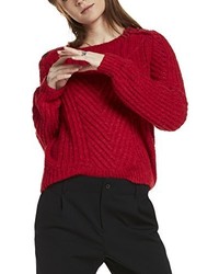 roter Pullover mit einem Rundhalsausschnitt von Maison Scotch