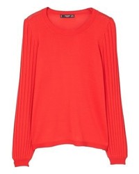 roter Pullover mit einem Rundhalsausschnitt von Mango