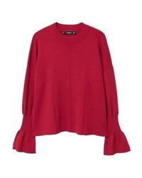 roter Pullover mit einem Rundhalsausschnitt von Mango