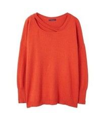 roter Pullover mit einem Rundhalsausschnitt von Mango