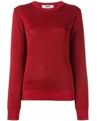 roter Pullover mit einem Rundhalsausschnitt von MSGM