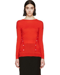 roter Pullover mit einem Rundhalsausschnitt von Nina Ricci