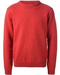 roter Pullover mit einem Rundhalsausschnitt von Oliver Spencer