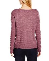 roter Pullover mit einem Rundhalsausschnitt von Only