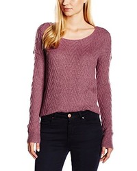 roter Pullover mit einem Rundhalsausschnitt von Only