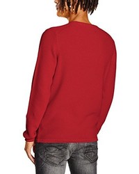 roter Pullover mit einem Rundhalsausschnitt von ONLY & SONS