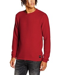 roter Pullover mit einem Rundhalsausschnitt von ONLY & SONS