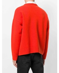 roter Pullover mit einem Rundhalsausschnitt von AMI Alexandre Mattiussi