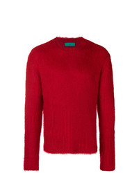 roter Pullover mit einem Rundhalsausschnitt von Paura