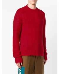 roter Pullover mit einem Rundhalsausschnitt von Paura