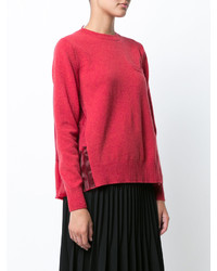 roter Pullover mit einem Rundhalsausschnitt von Sacai