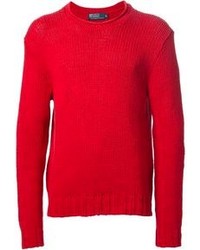 roter Pullover mit einem Rundhalsausschnitt von Polo Ralph Lauren