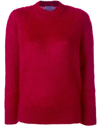 roter Pullover mit einem Rundhalsausschnitt von Prada