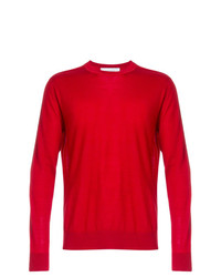 roter Pullover mit einem Rundhalsausschnitt von Pringle Of Scotland