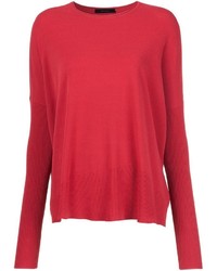 roter Pullover mit einem Rundhalsausschnitt