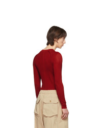 roter Pullover mit einem Rundhalsausschnitt von Judy Turner