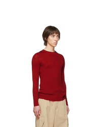 roter Pullover mit einem Rundhalsausschnitt von Judy Turner